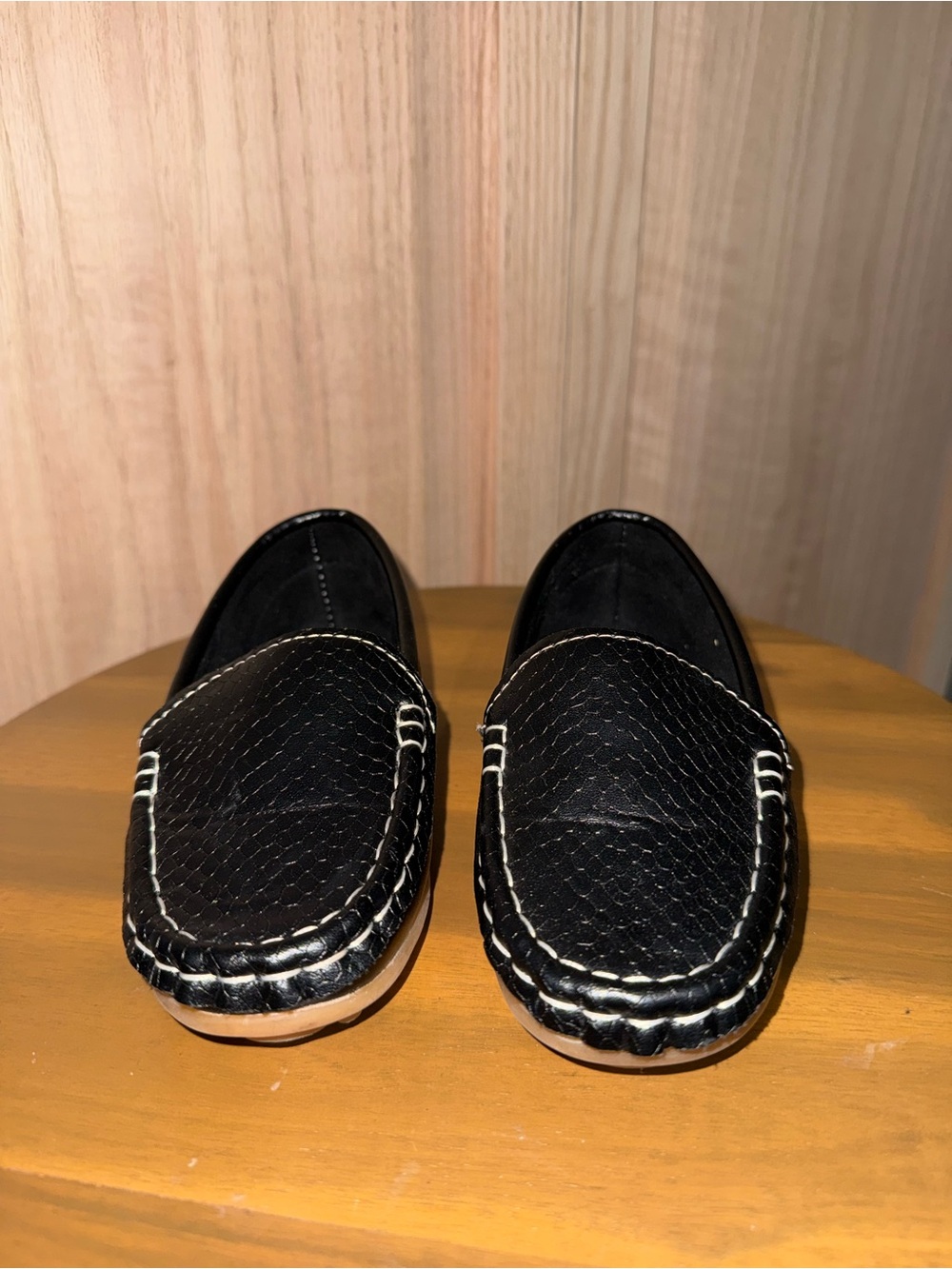 Black Boy’s Slip-On Loafers - Classic Casual Style Size 12